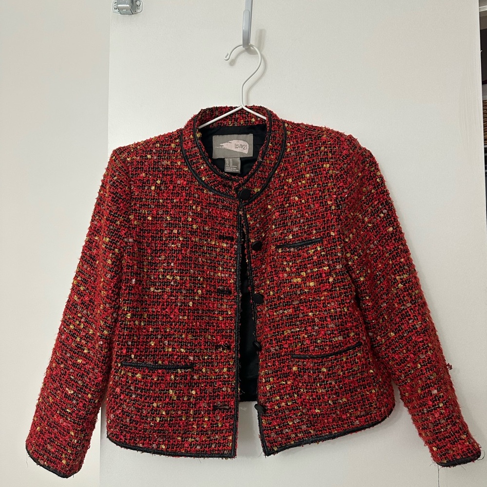Forever 21 Red Tweed Blazer